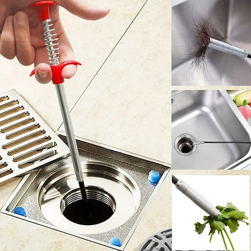 Hair Clog Remover Cleaning Tools Spring Pipe Dredging Tool 23 Inch Drain Snake