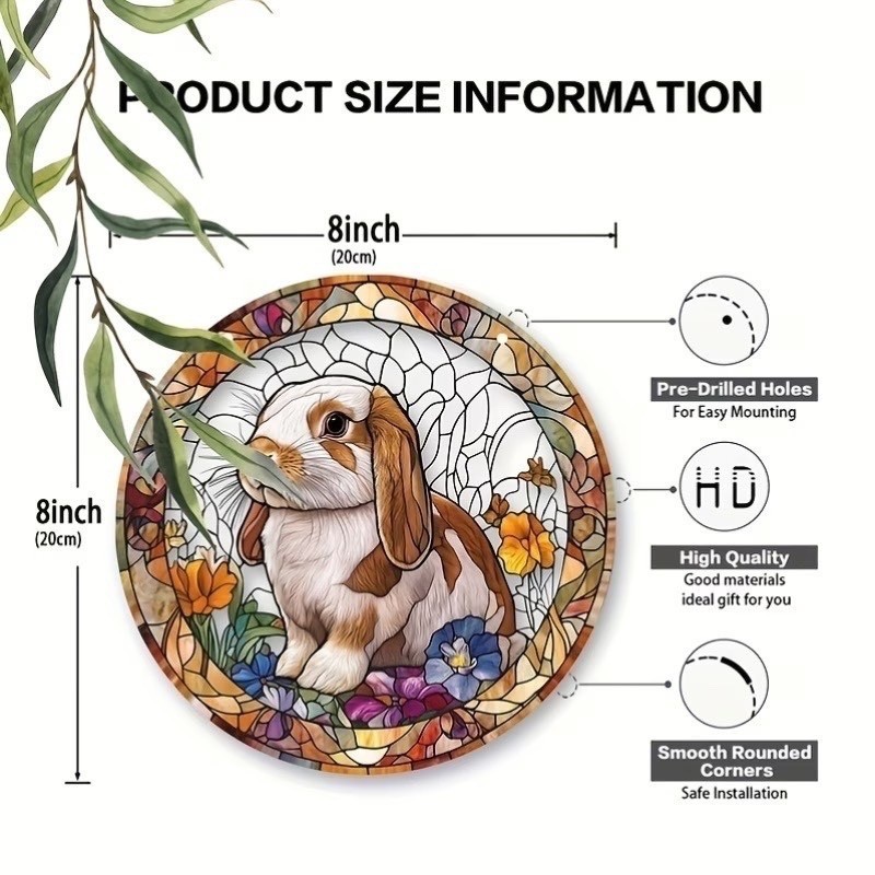 2D Flat Acrylic BUNNY Suncatcher - APPROX 8" Free Ship
