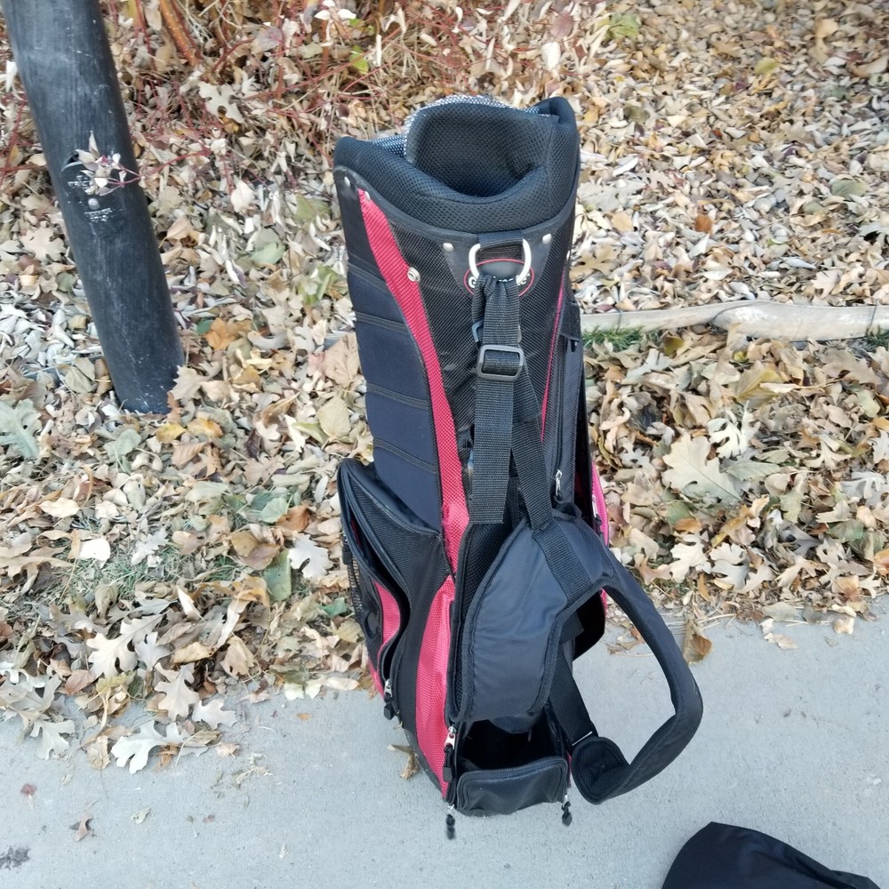 Golf stand bag Golfmate MATE black red shoulder strap