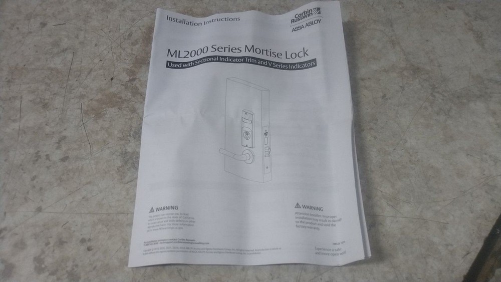 Corbin ML193 V20 26D 2-3/8 In Overall Width Mechanical Exit Device Trim