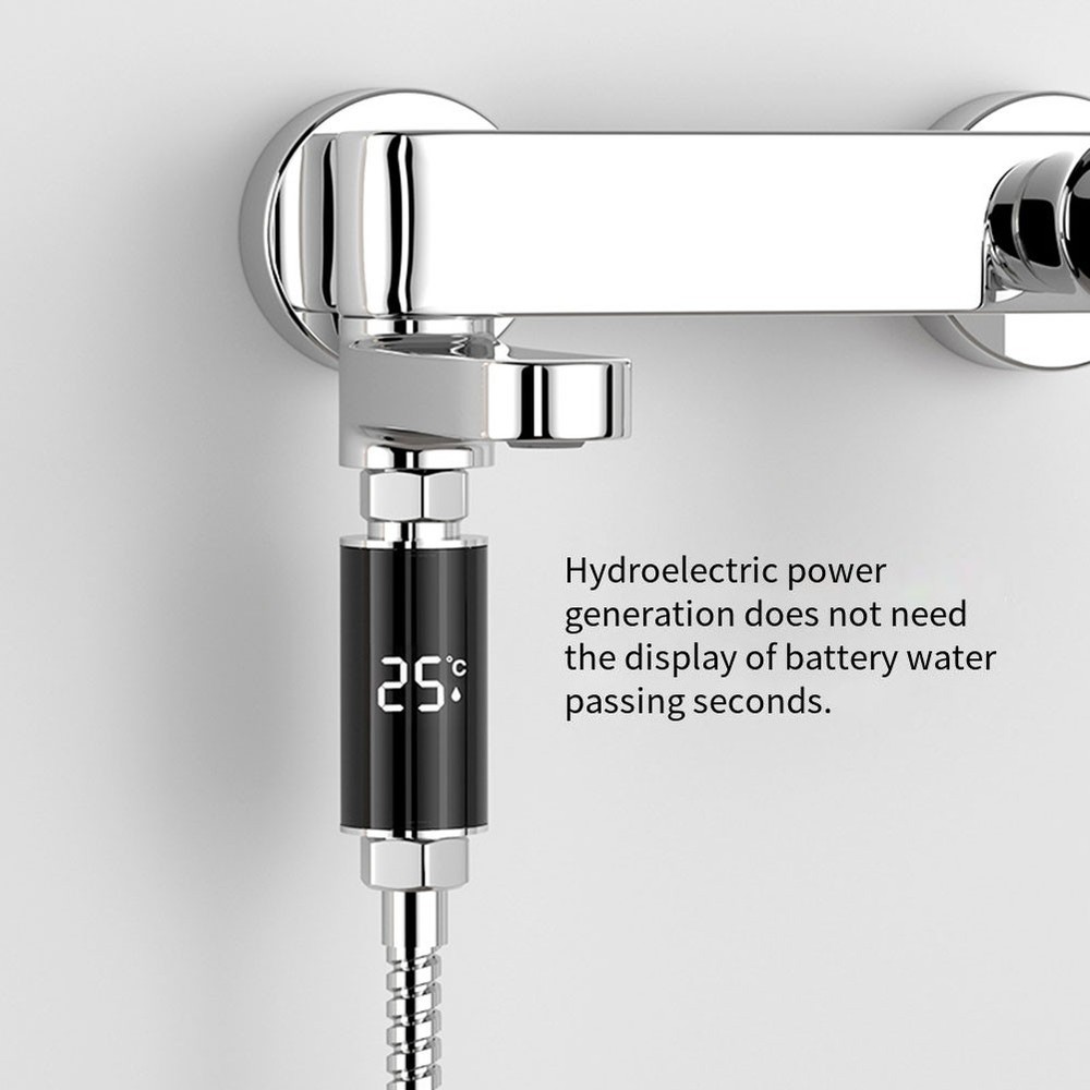 Color-Coded Indicator Digital Display Shower Head Water Temperature Meter