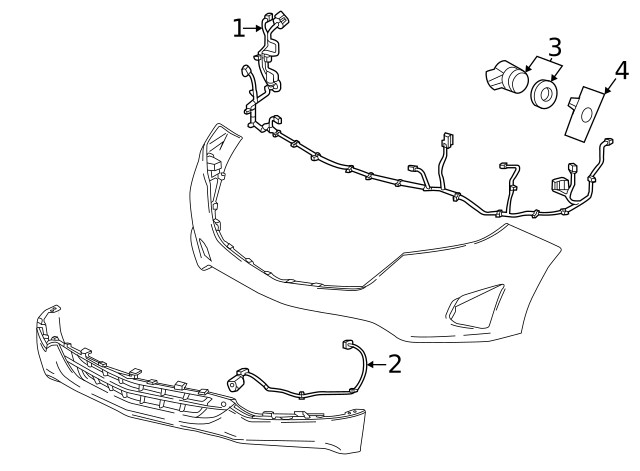 Genuine GM Front Object Alarm Sensor Wiring Harness 84758848