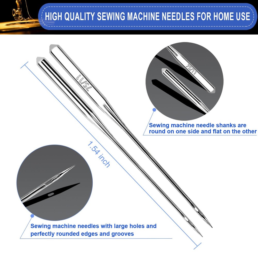 100PCS Sewing Machine Needles, Universal Needle for 100pc Set