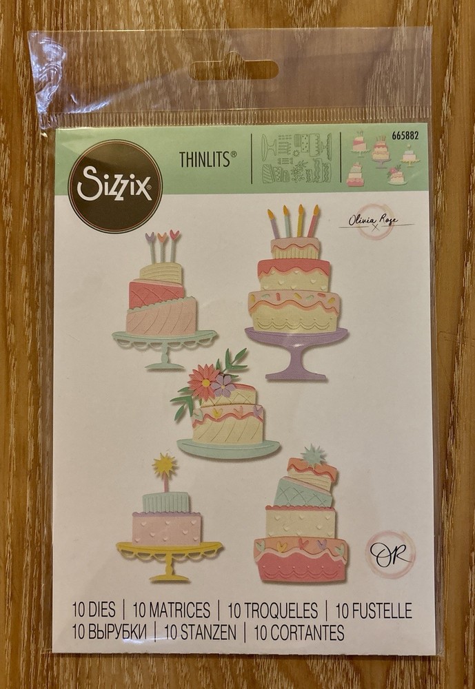 Sizzix Thinlits BUILD-A-CAKE Olivia Rose #665882 10 pc Die Cut