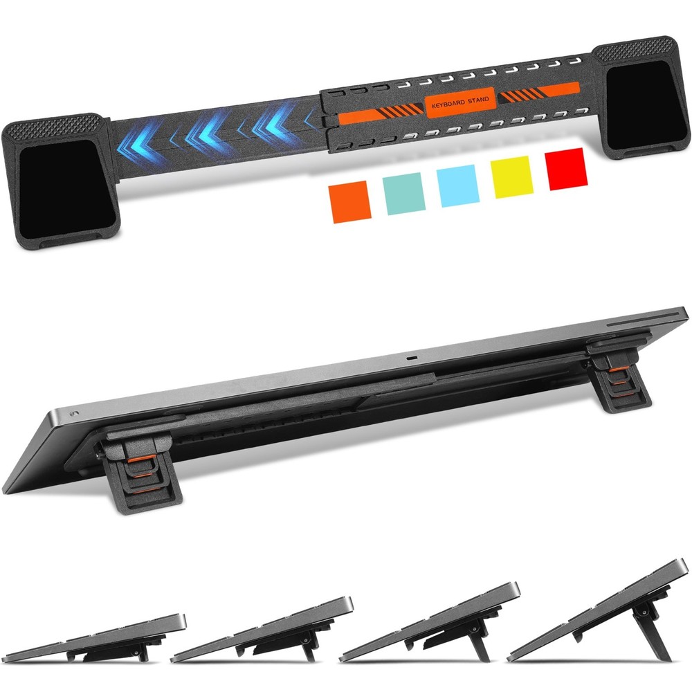 Adjustable Ergonomic Keyboard Stand Riser for Desktop, Non-Slip Holder, Orange