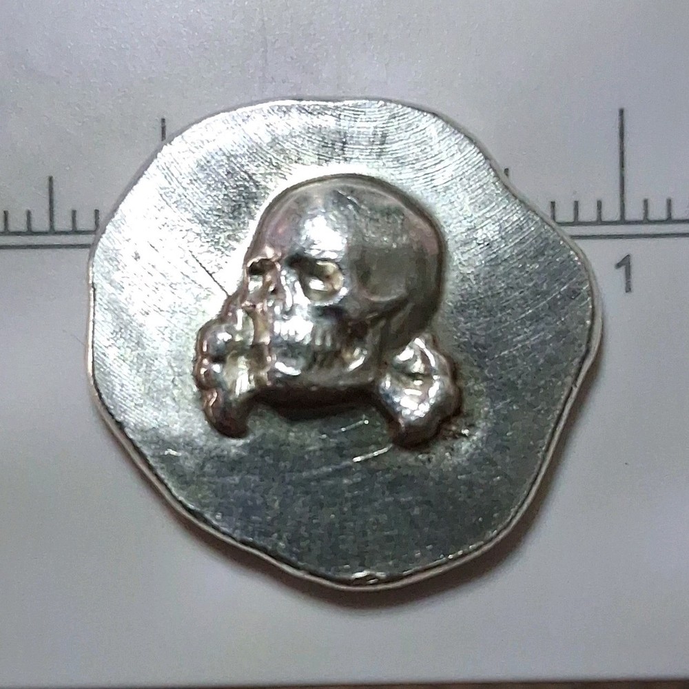 Hayleybug 1/2 oz .999 Silver Bar Peace Love Skull Ladybug Design