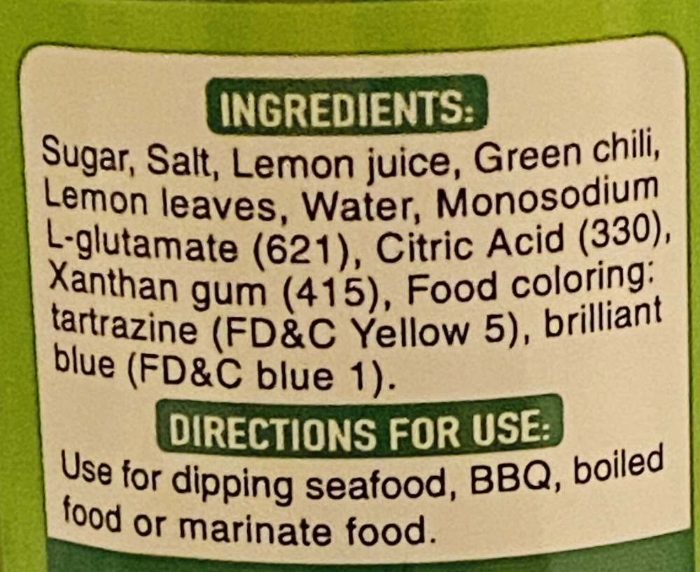 Thai Green Lemon Chili sauce