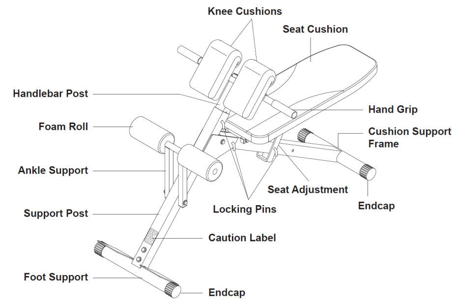 Stamina AB/HYPER BENCH PRO -Adjustable Hyper-Extension Back Exercise Roman Chair
