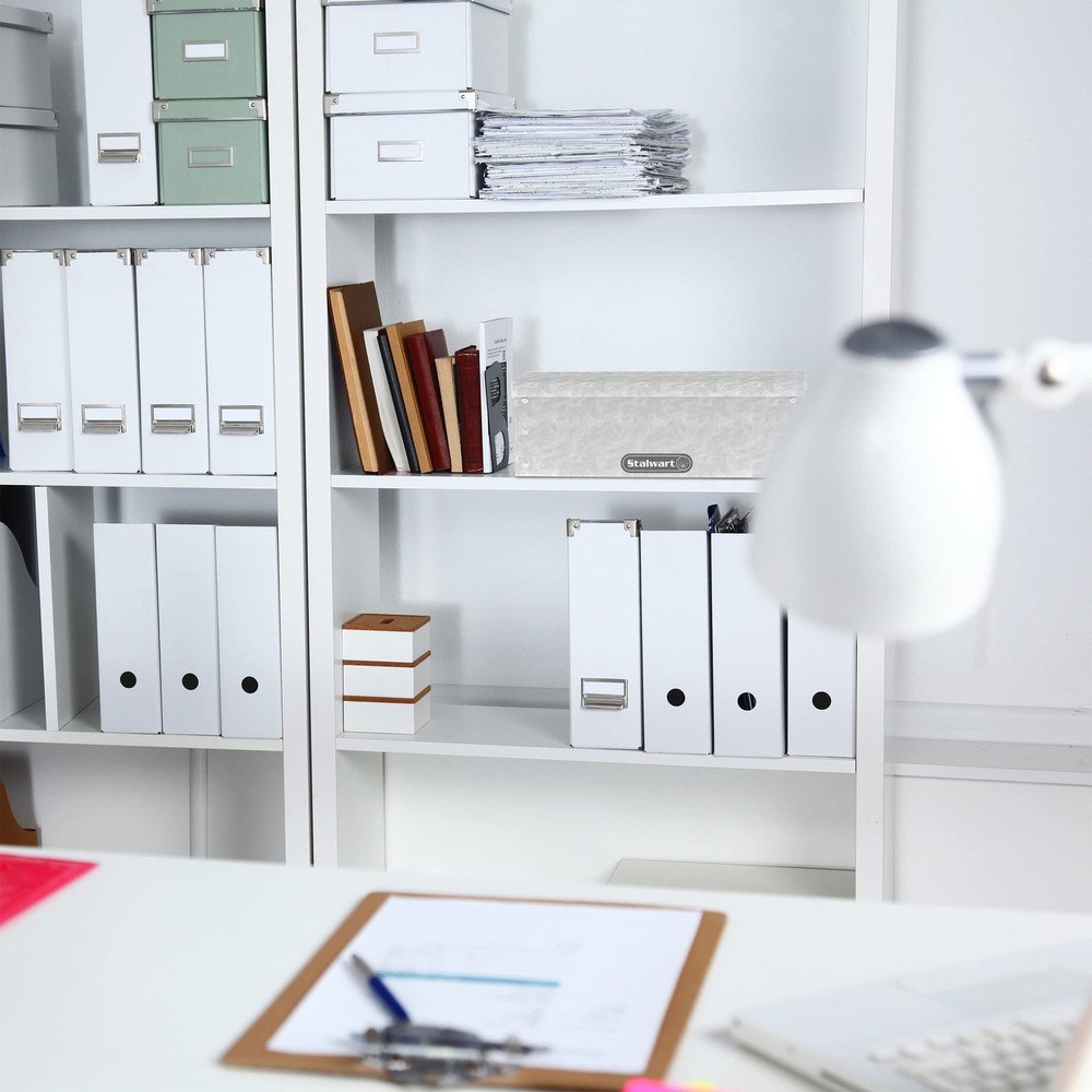 Lock Box with Folding Handle - Durable Metal Storage Chest with Stackable Des...