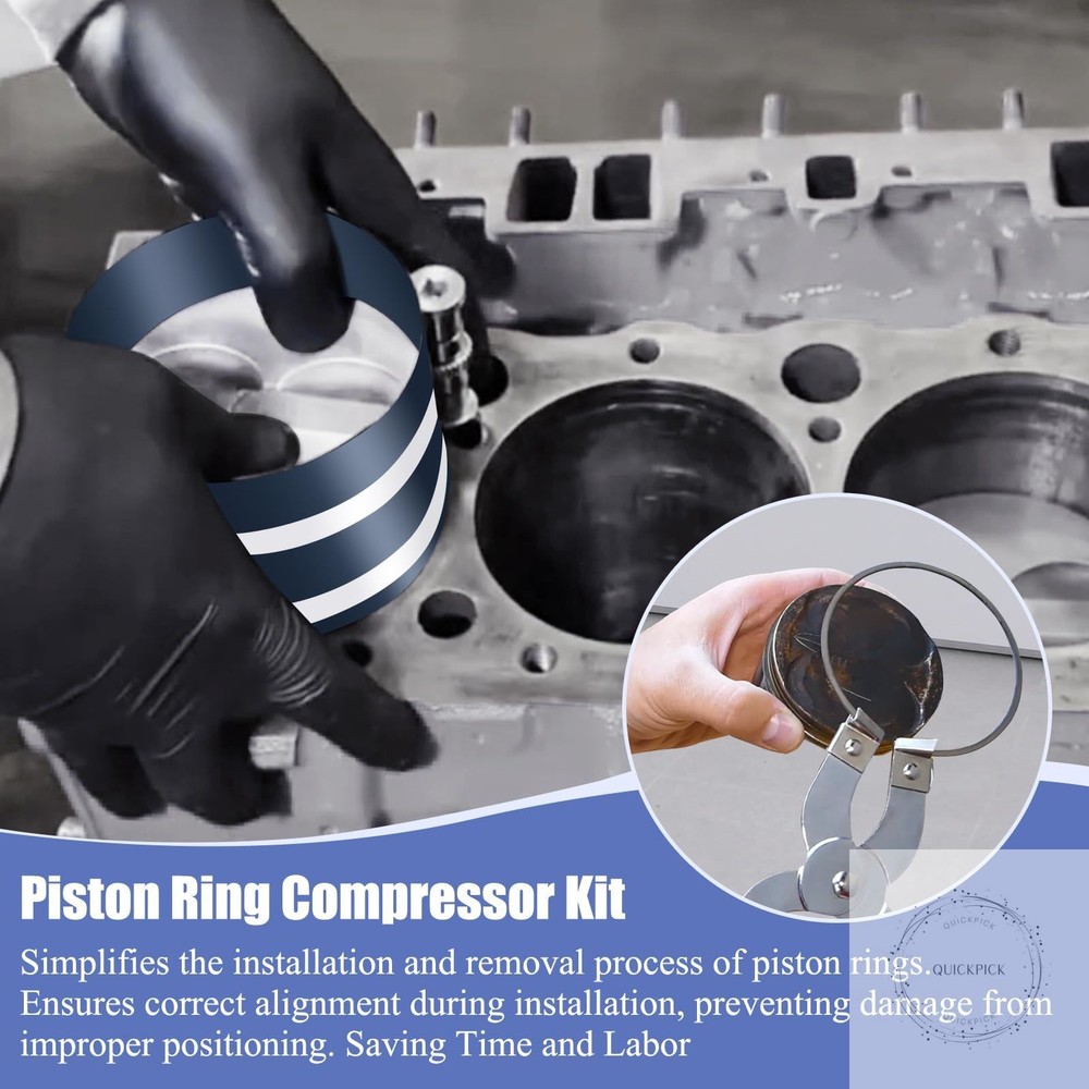 Piston Ring Compressor Installer Removal Tool for Car Engine with Piston Install
