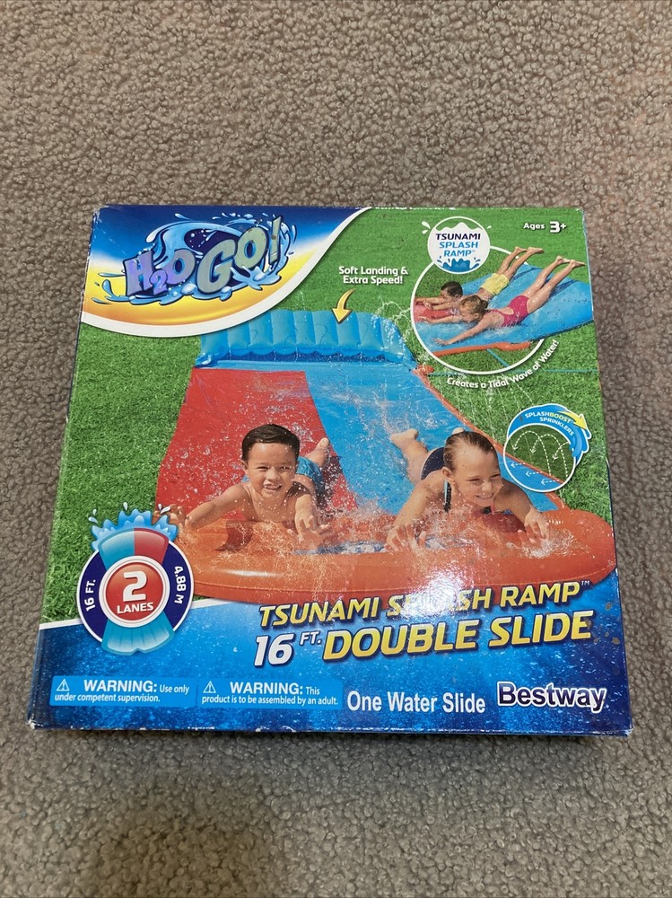 H2OGO! Tsunami Splash Ramp 16 Ft. Double Slide