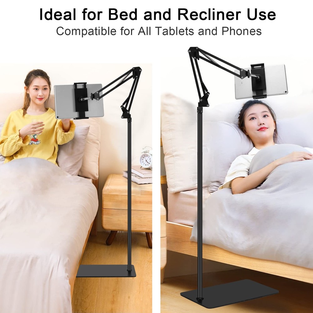 SAMHOUSING Tablet Floor Stand, Adjustable Universal 360-degree Black