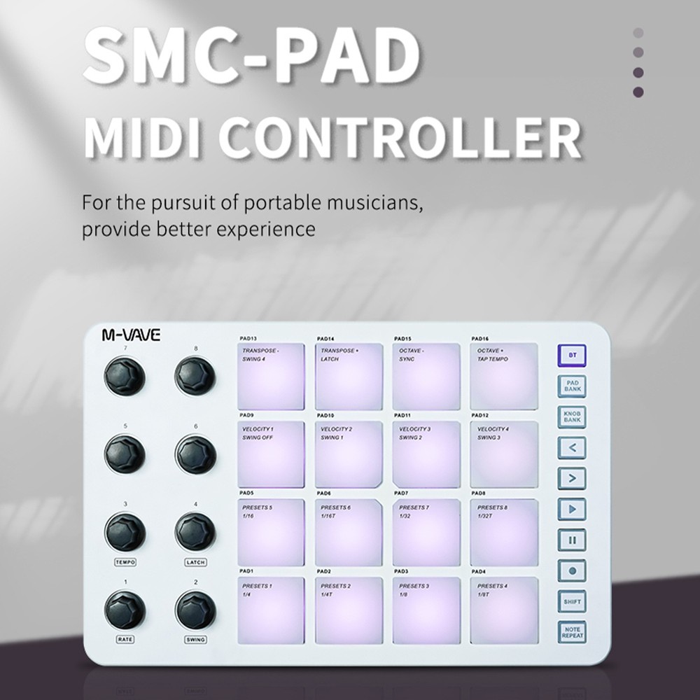Wireless MIDI Controller Electric Drum Pad Machine Rechargeable Beat Maker