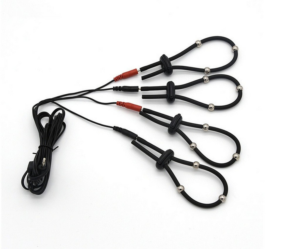 E Stim Electro Accessories Conductive Silicone Rubber Loops Cable Beads Adapter