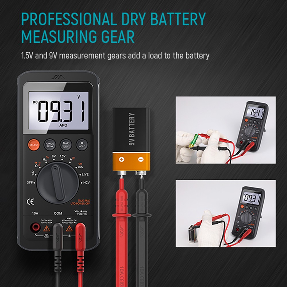 Digital Multimeter Tester with DC/AC Voltmeter; Measures Voltage 6000 Counts
