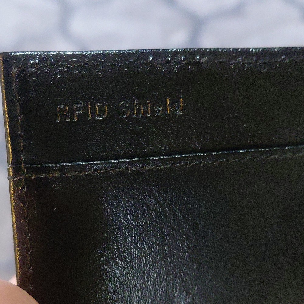 INFOWARS Genuine Leather RFID Blocking Black Card Holder for Men