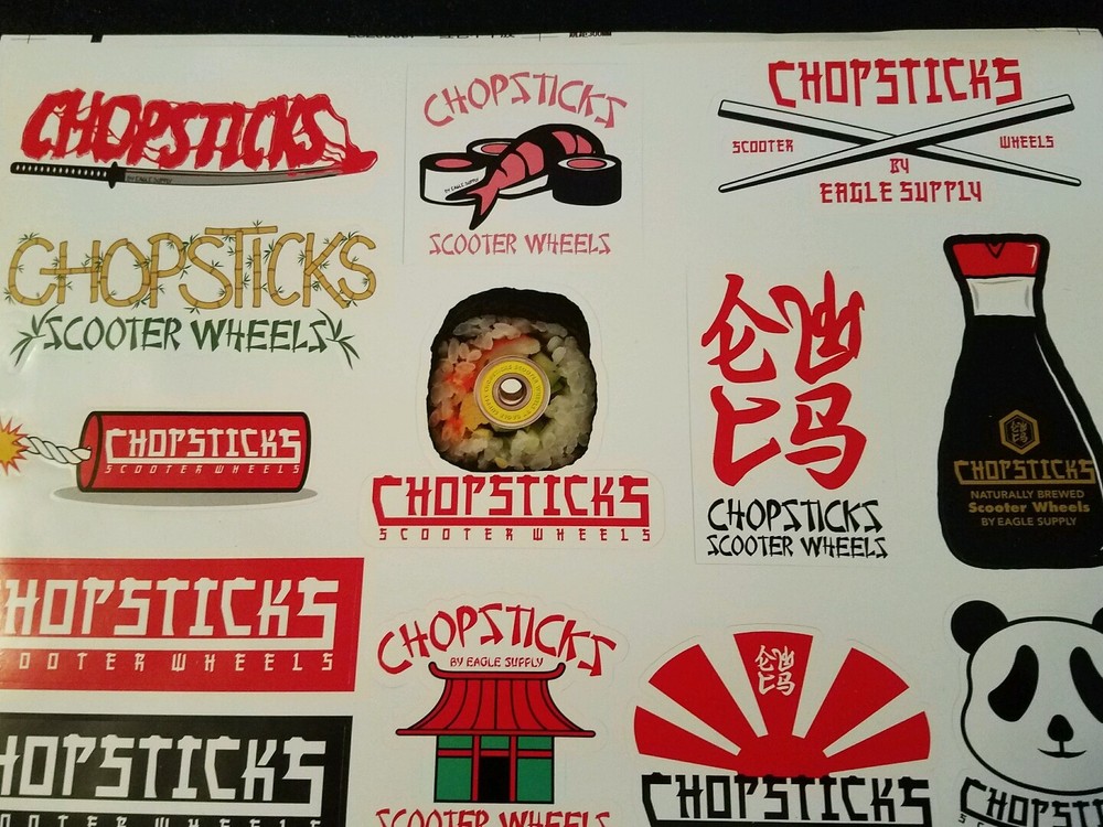 Chopsticks Scooter Stickers-13 Stickers