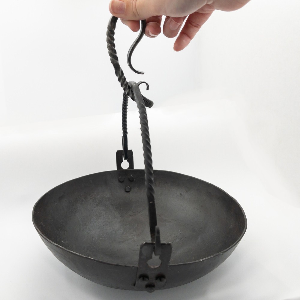 Scorching Contact Iron Pot Holder Hook Authentic Gray Iron Finish Rustic Style