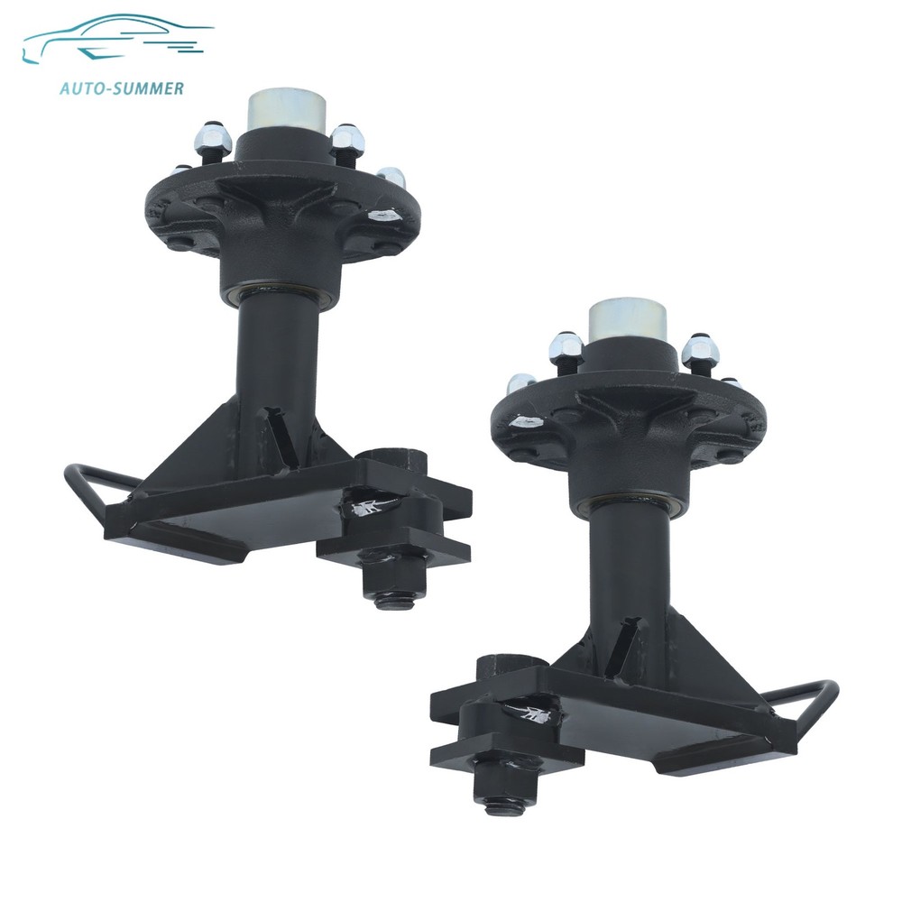 Pair of 5 × 5.5 Lug Shipping Container Wheels Bolt-On Spindle Kit with Handle