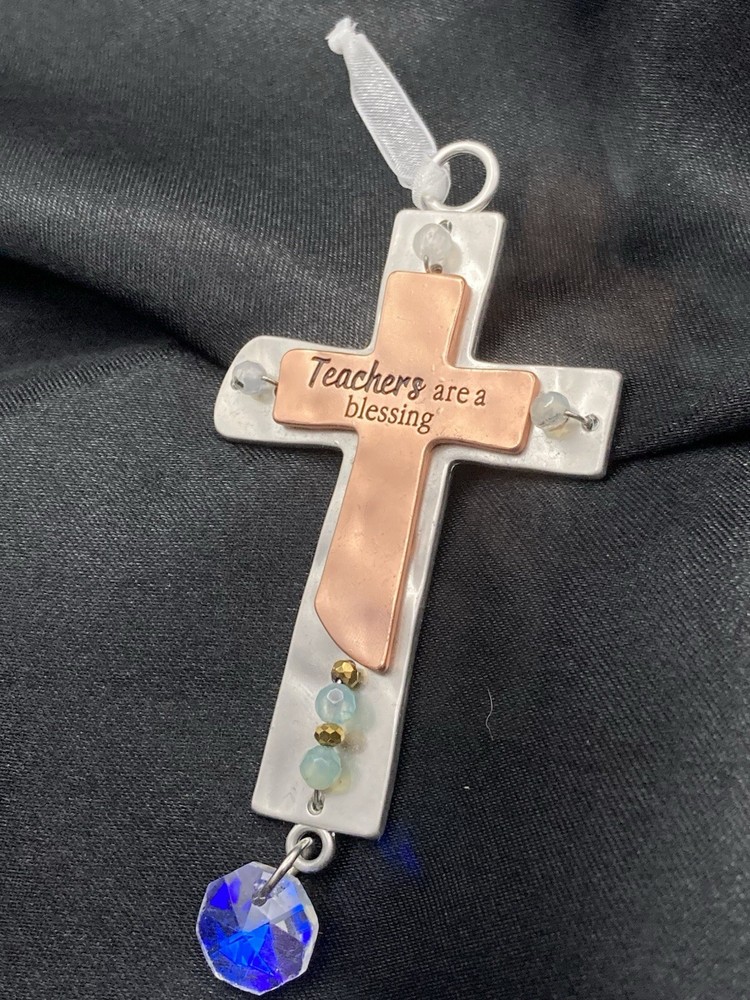 Teachers Are A Blessing Cross Ornament