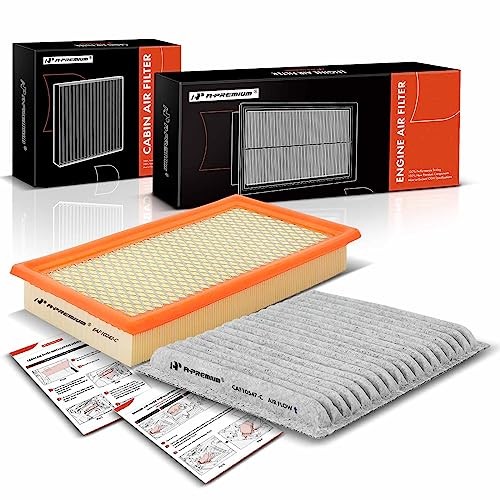 2-PC Engine & Cabin Air Filter with Activated Carbon Compatible with Ford