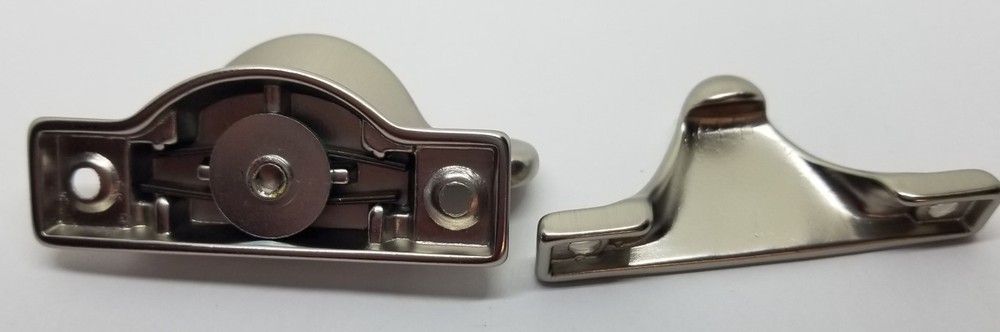 Decorative Solid Brushed Nickel Heavy Duty Spring Loaded Window Sash Lock Square