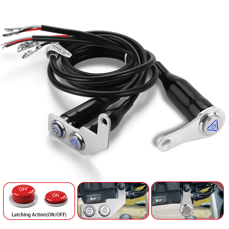 LED Motorcycle Switch ON/OFF Handlebar Push Dual Button 12V Headlight Fog Light