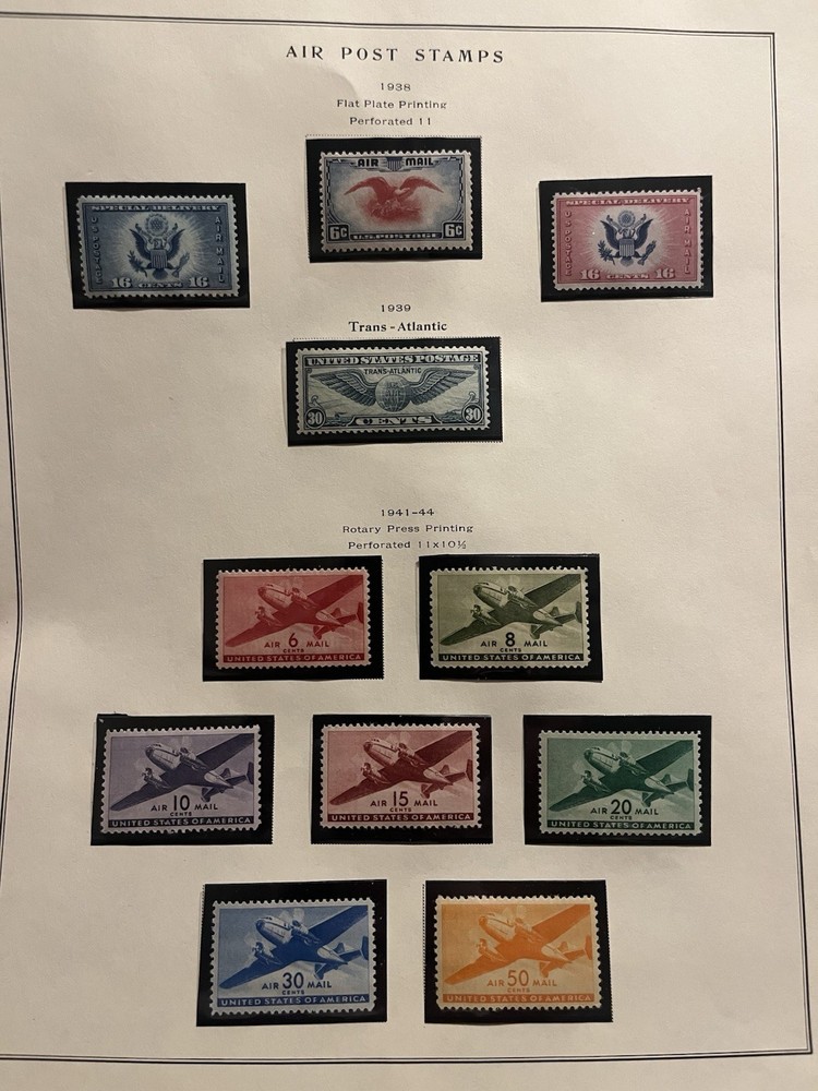 U.S. Air Post Stamps Airmail Collection