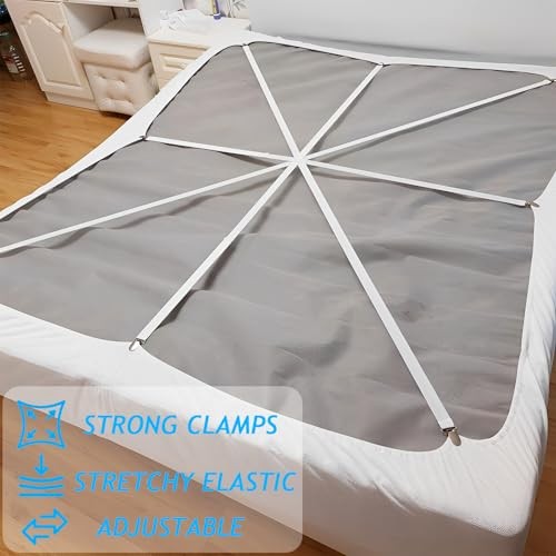 Bed Sheet Grippers – 4-Pack Adjustable Fitted Sheet Clips for Corners,