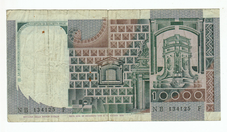 ITALY BANKNOTE 10000 LIRE 1976