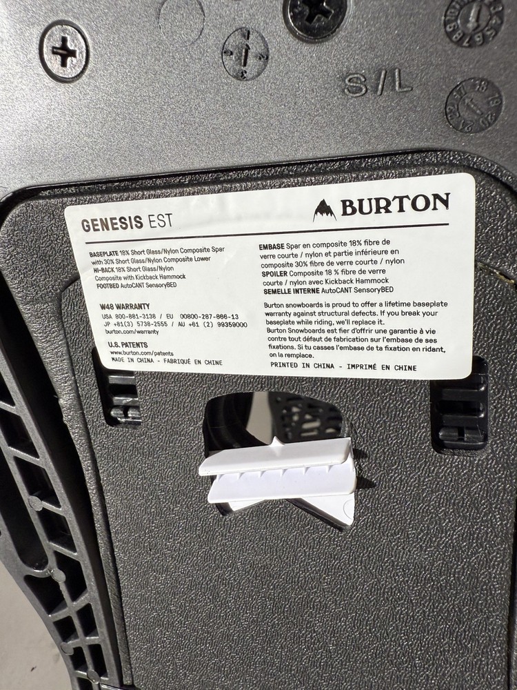 Single One Left Burton Genesis X EST SNOWBOARD BINDING Size Small