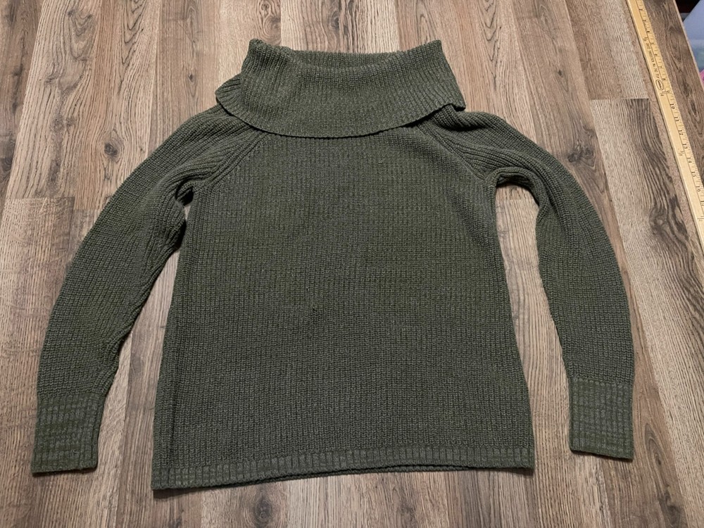 Christopher & Banks Sweater, Women's Size Medium, Green, Turtleneck, Pullover