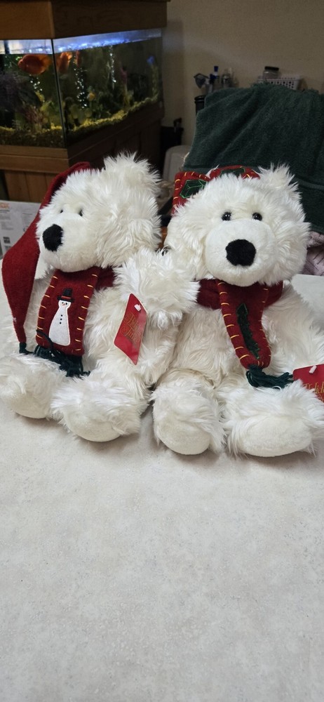 Mr. & Mrs. Christmas Bears Plush 17 3/4"