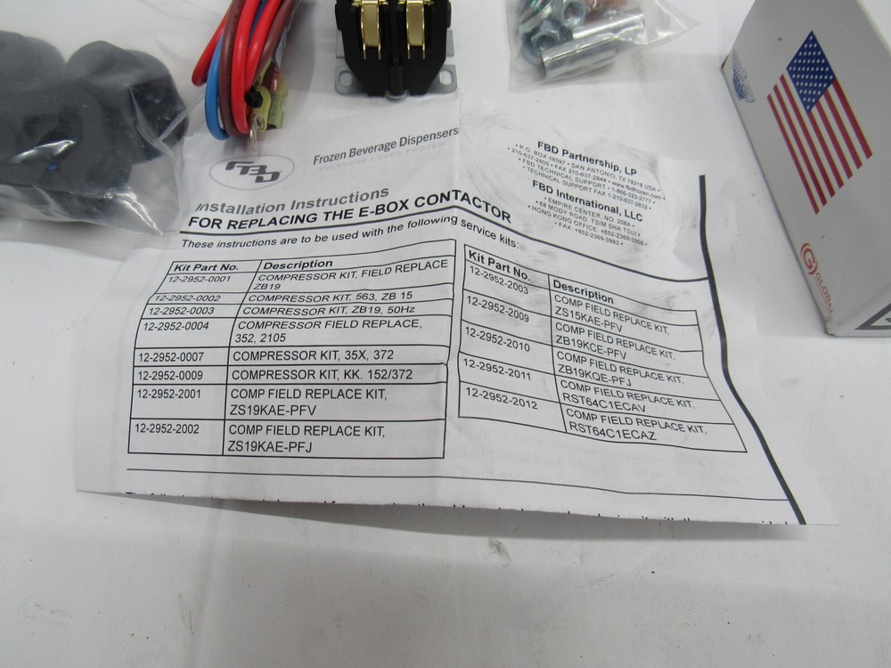 FBD Frozen Beverage Dispenser E-Box Contactor & Capacitor Replacement Kit