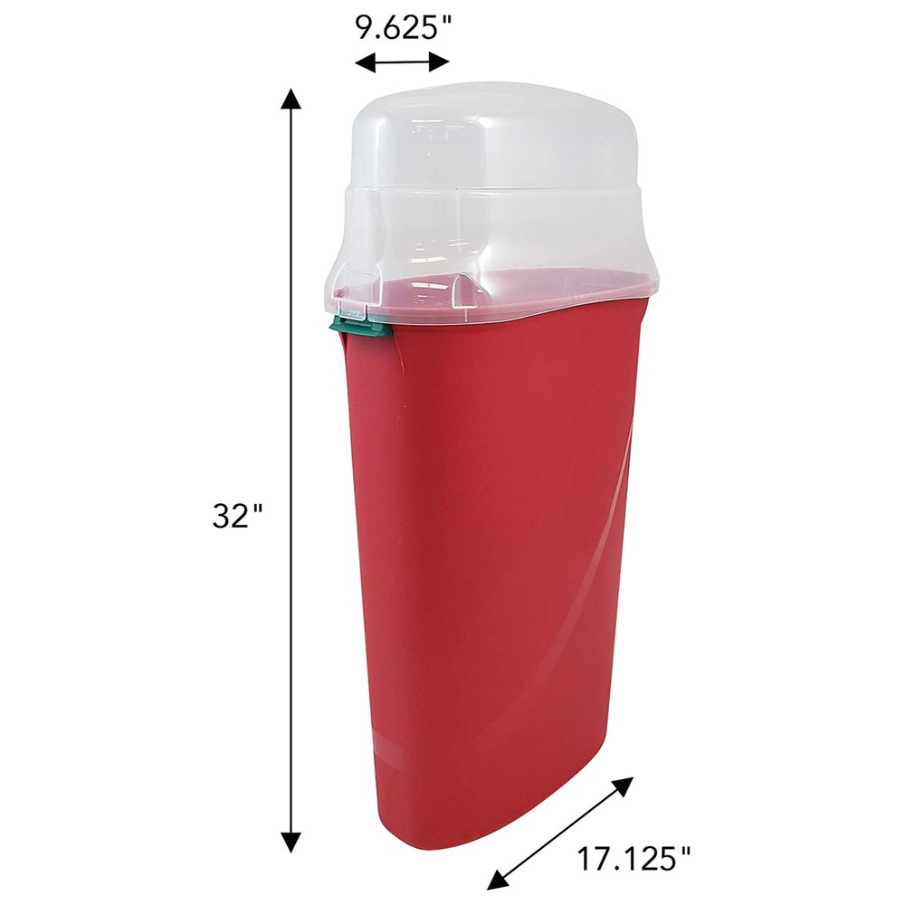 30-In Vertical Gift Wrap Storage Container Box, Red, Clear Lid(2 Pack)(Open Box)