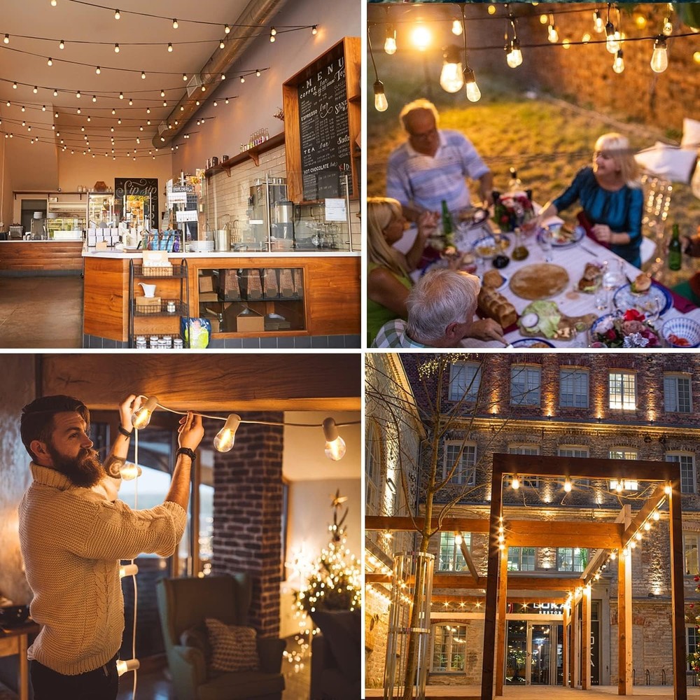 Waterproof S14 LED Light Bulbs Outdoor String Lights Replacement E26 Base 15Pack