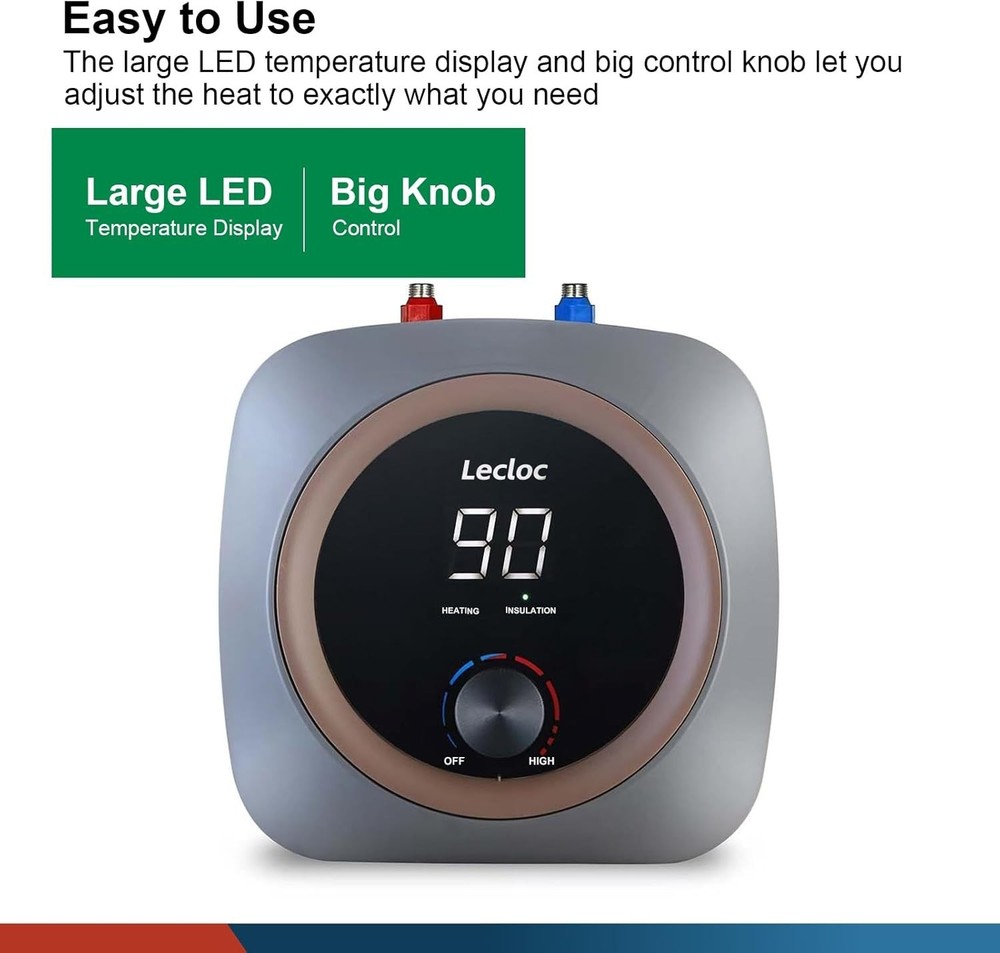 2.5 Gallon Under Sink Water Heater 120V Led Mini Tank Stainless Steel