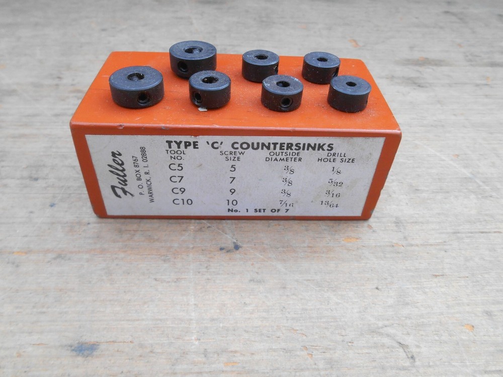 FULLER TYPE C COUNTERSINKS , 7 PCS. SET , USA , NOS