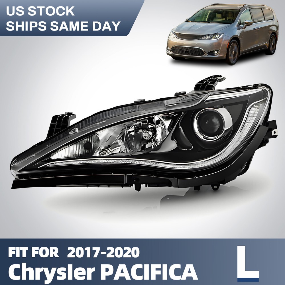 Fits 2017-2020 Chrysler Pacifica LED DRL Halogen Projector Headlight Driver Side