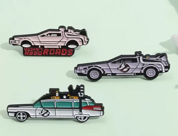 (3) Ghostbusters ecto-1 Lapel Enamel Pins