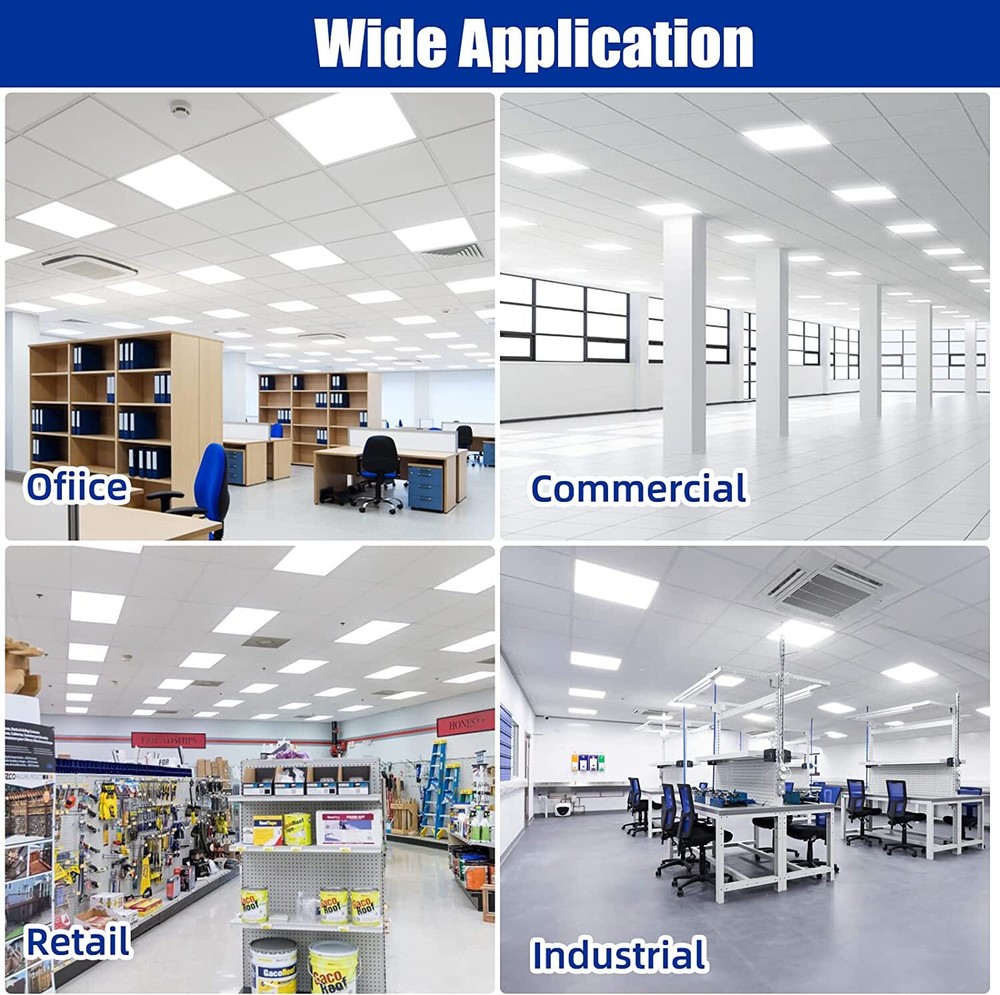 10Pack 2X2FT LED Panel Light 45W Drop Ceiling Troffer Flat Fixtures 5000K white