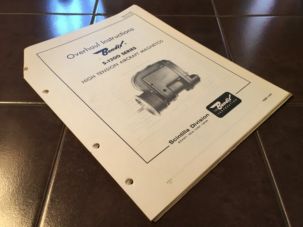 Bendix S-1200 High Tension Magnetos Overhaul Instructions