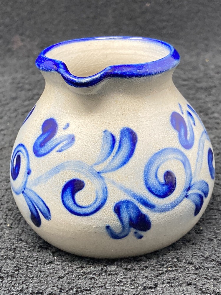 Little Blue Decorated German Creamer