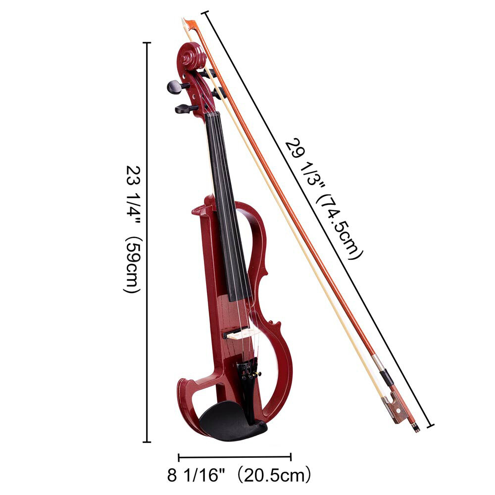 4/4 Size 2 Style Electric Silent Violin Set Practicing Performing w/ Case Gift
