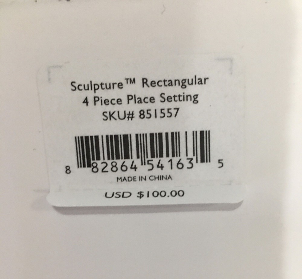 LENOX 365 SCULPTURE RECTANGULAR 4pc WHITE BNIB RARE $100