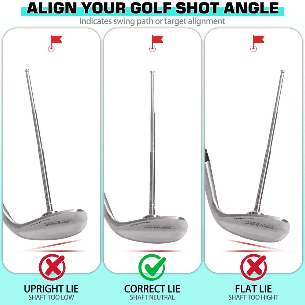 Golf Alignment Rods Adjustable Swing Training Aids Lie Angle Corrector Stick