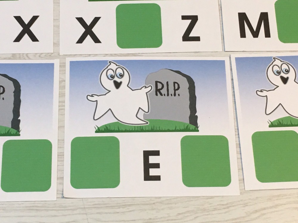 Halloween Ghost - Missing Letters- Dry Erase - Laminated Activity Set - Teaching
