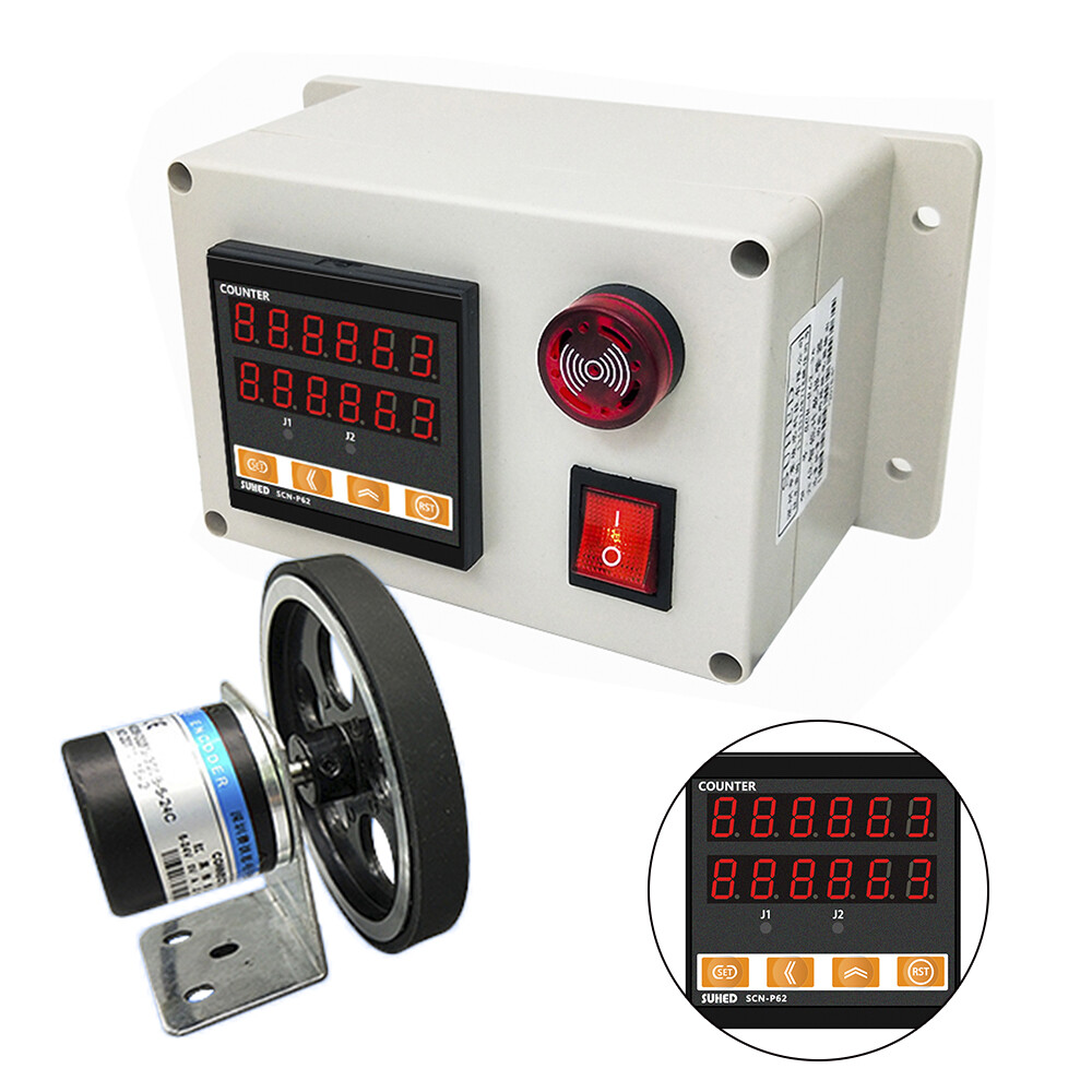 Digital Pulse Length Meter Rotary Encoder Meter Counter+Mounting bracket 300 ppr