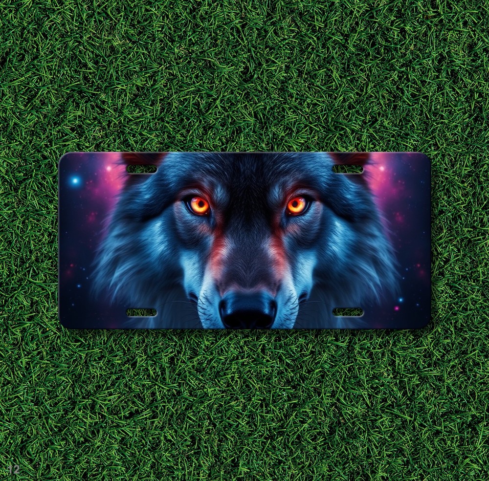 Powerful Wolf License Plate Personalized Front Bumper Plate Holiday Gift