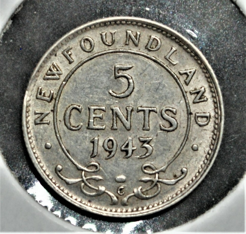 1943-c Newfoundland 5 Cents